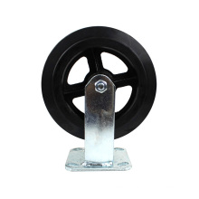 8 inch heavy duty flat plate rigid iron core steering casters